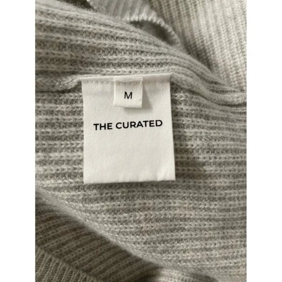 EUC The Curated Chunky Crew Cashmere Sweater Light Grey Size M!  VERY RARE!! - Picture 11 of 14